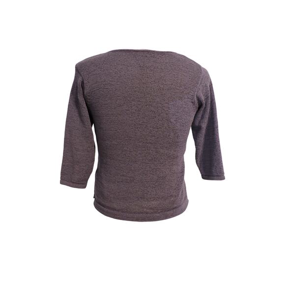 David Brooks Lavender Sweater V-Neck 3/4 Sleeve Womens Sz M - Picture 3 of 4